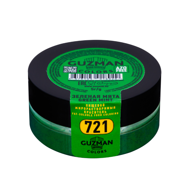 Жирорастворимый краситель Guzman зеленая мята для шоколада 721 - фото 1