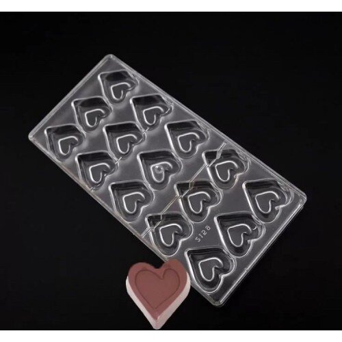 Форма для шоколада поликарбонат "Узорное сердце" 13,5х27,5 см - фото 1