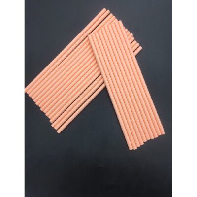 Коктейльные трубочки бумажные 20см персиковые (25шт)