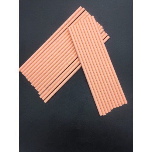 Коктейльные трубочки бумажные 20см персиковые (25шт) - фото 1