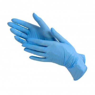 Перчатки нитриловые неопудренные S синие (2шт)