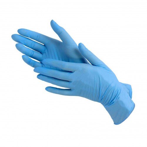 Перчатки нитриловые неопудренные S синие (2шт) - фото 1