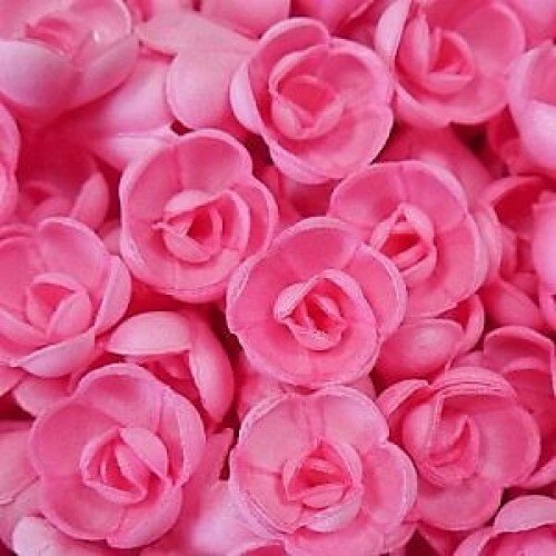 Вафельные розы малые сложные розовые (5 шт) - фото 1