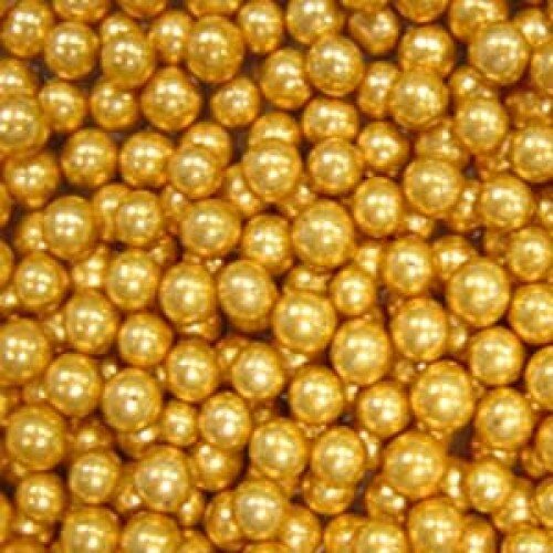 Посыпка сахарные шарики 8 мм золото Италия - фото 1