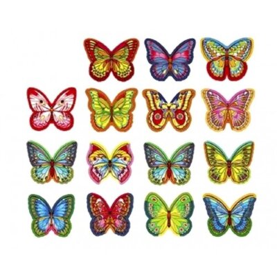 Вафельные бабочки (с рисунком) 10 шт