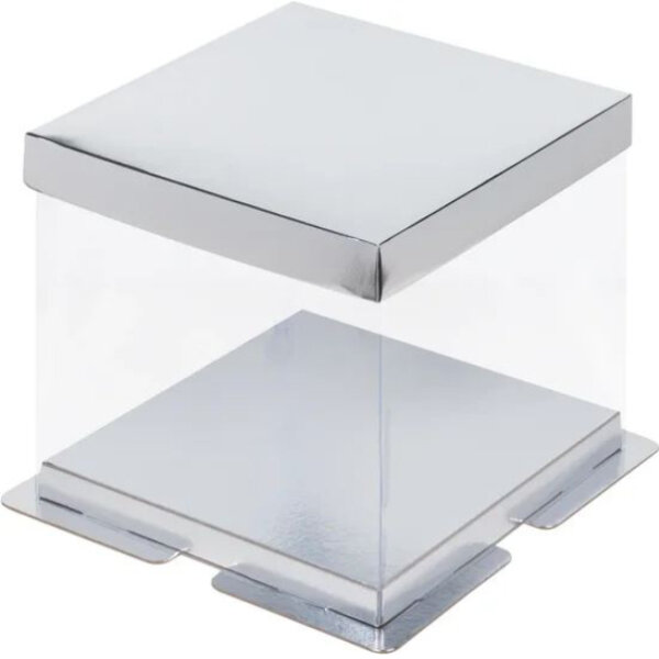 Коробка премиум 300/300/280 мм белая прозрачная - фото 1