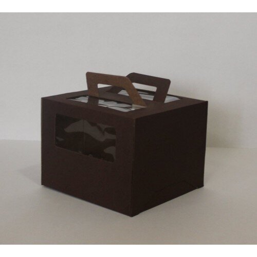 Коробка для торта с ручкой 280/280/200 мм черная - фото 1