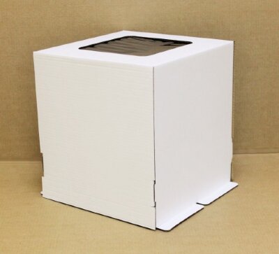 Коробка для торта с окном 320/320/350 мм белая