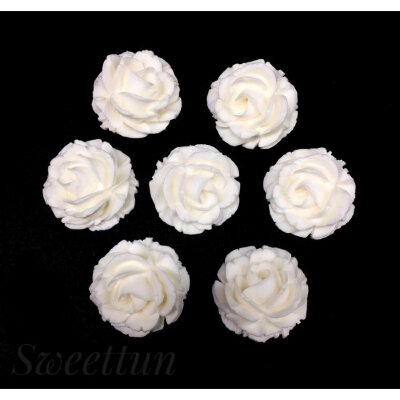 Сахарные цветы "Розы 35 мм" (белые) 17 шт
