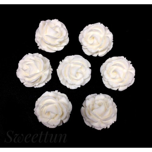 Сахарные цветы "Розы 35 мм" (белые) 17 шт - фото 1