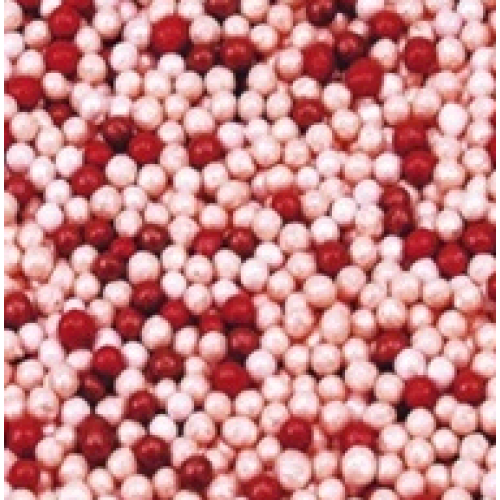 Посыпка шарики красные розовые перламутровые 2мм - фото 1