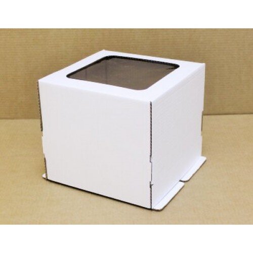 Коробка для торта с окном 280/280/140 мм белая - фото 1