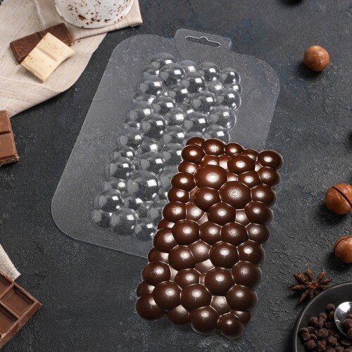 Форма для шоколада пластик "Плитка пузырьки" 17х8,5 см - фото 1