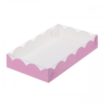 Коробка для печенья и пряников (розовая матовая) 200/120/35мм