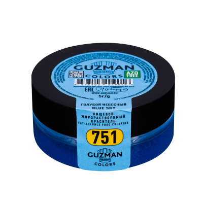 Жирорастворимый краситель Guzman голубой небесный 5 гр для шоколада 751
