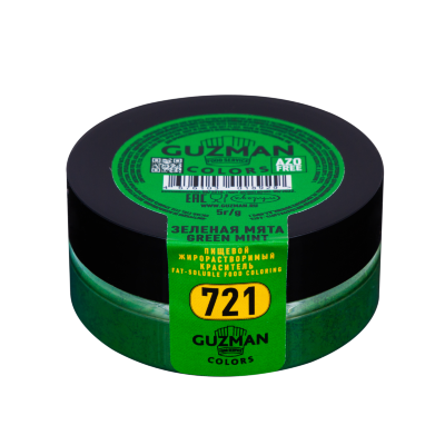 Жирорастворимый краситель Guzman зеленая мята для шоколада 721