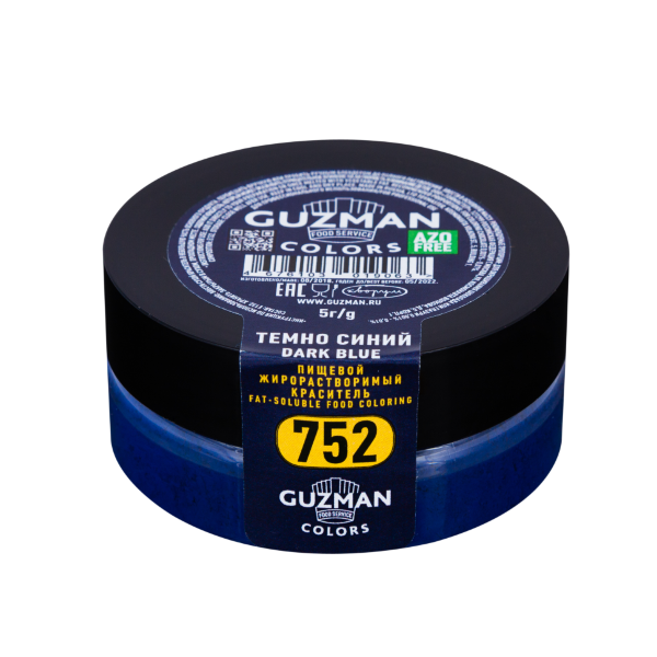Жирорастворимый краситель Guzman темно синий 5 гр для шоколада 752 - фото 1