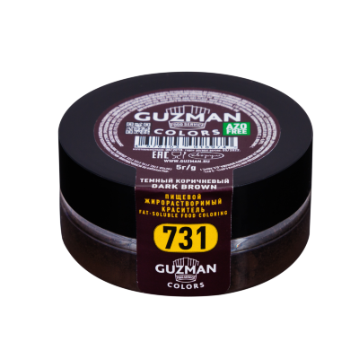 Жирорастворимый краситель Guzman темный коричневый для шоколада 731