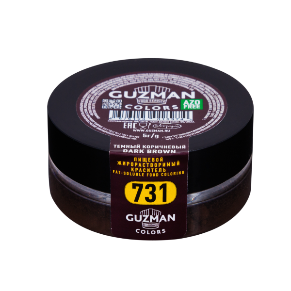 Жирорастворимый краситель Guzman темный коричневый для шоколада 731 - фото 1