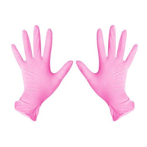 Перчатки нитриловые  М  розовые (2шт) - фото 1